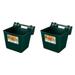 Little Giant Heavy Duty 15 Quart Mountable Plastic Hook Feeder Green (2 Pack)