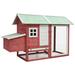 Chicken Cage Red 66.9 x31.9 x43.3 Solid Pine & Fir Wood