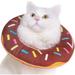 Adjustable Donut Cat Recovery Collar Soft Cone for Cat Elizabethan Collar After Surgery (Brown) S