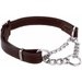 Collars for Dogs Genuine Leather Training Dog Collar Stainless Steel Chain Anti-Escape No Pull Dog Collar for Medium Large Dogs (13.8in-18.9in)Brown