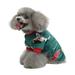 Baywell Christmas Dogs 4 Legged Jumpsuit Santa Claus Dog Pajamas for Small Dogs Holiday Dog Onesie Green 8.8-11lbs