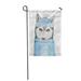 KDAGR Cute Husky Dog Face Portrait in Blue Wool Hat Pompon and Sweater Inscription Garden Flag Decorative Flag House Banner 28x40 inch