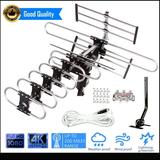 200 Mile Outdoor TV Antenna Motorized Amplified HDTV High Gain 36dB UHF VHF FM Radio with Installation Kit and Pole Mounting Kit