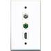 RiteAV - 1 Port HDMI and 1 Port RCA Green and 1 Port Coax Cable TV- F-Type Wall Plate