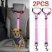 2PCS Adjustable Car Seat Belt Harness Lead Leash For Small Medium Dogs Travel Clip Pet Accessory