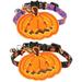 2Pcs Decorative Pet Collars Halloween Themed Cat Neck Decors Lovely Bell Collars