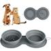 Collapsible Dog Bowl Travel pet Bowl Slow Feeder (Slow Food eliminates pet Indigestion) pet Bowl Combo Easy to Assemble and disassemble Easy to Carry Gray