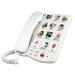Amplified Big Button Landline Phone â€“ 40dB Home Phone with Photo Buttons â€“ Picture Phone â€“ Telephones for Hearing Assistance & Simple Big Button Telephone for Seniors