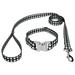 Country Brook PetzÂ® Premium Black & White Buffalo Plaid Dog Collar and Leash Medium