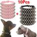 1/2/3/6/10/20 Pcs Soft Faux Leather Spiked Dog Collar with Rivets and Studs Puppy Collars Adjustable for Small Medium Large Dogs