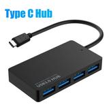 USB C Hub Type C Dongle 4-Port Type C to USB 3.0 Hub Adapter Compatible for MacBook Pro iMac iPad Pro Pixelbook Samsung Galaxy Note Laptops Chromebook Oculus XPS and More Type C Devices (Black)