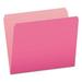 Pendaflex PFX152PIN Colored File Folders Straight Tab Letter Size Pink/Light Pink 100/Box