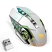 Rechargeable Wireless Bluetooth Mouse Multi-Device (Tri-Mode:BT 5.0/4.0+2.4Ghz) with 3 DPI Options Ergonomic Optical Portable Silent Mouse for Lenovo Legion Pro White Green