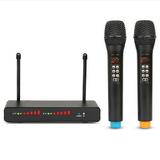 Professional UHF 2 Handheld Microphone Built-in Sound Card Home Computer TV
