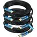 4K HDMI Cable 10ft Super-Slim Flat Space-Saving High-Speed HDR HDMI 2.0 Braided Cord 3-Pack UL-Listed