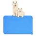 Silicone Cat Dog Feeding Mat Small (18.5 x 11.5 ) Waterproof Pet Bowl Placemat Non-Stick Dog Food Mat for Food and Water Suitable for Small Pets Blue