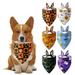 Opolski Halloween Pet Custume Bib Wear Resistant Creative Pattern Friendly to Skin Fade-Resistant Washable Festival Ambience Multiple Styles Pet Halloween Themed Bib Cat Bandana Decor Pet Supplies