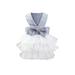 Dog Cute Pet Dress One Piece Bowknot Dress Puppy Princess Dress Doggie Party Gowns Pet Prom Clothes Blue X-Large