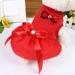 Shulemin Summer Bowknot Design Party Wedding Dog Puppy Princess Dress Pet Skirt Costume Pink