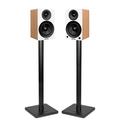 Fluance Powered 5 Stereo Bookshelf Speakers for Turntable Bluetooth 5 w/ Stands