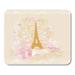 KDAGR Pink France Vintage Retro Eiffel Paris Parisian Aged Album Mousepad Mouse Pad Mouse Mat 9x10 inch