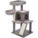 TRIXIE Pepito Plush & Sisal 2-Level 39.4 Cat Tree with Scratching Posts & Condo Gray