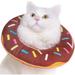 Adjustable Donut Cat Recovery Collar Soft Cone for Cat Elizabethan Collar After Surgery (Brown) L