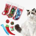 Christmas Dog Stocking Gifts Set Dog Toy Filled Festive Puppy Stocking Variety Pack Toy with Squeaky Toy Cotton Knotted Rope Toy Dog Christmas Stocking Set with Dog Toys Dog Squeaky Ball toys