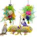 3Pack Bird Chewing Toys Foraging Shredder Toy Parrot Cage Shredder Toy Bird Loofah Toys Foraging Hanging Toy for Cockatiel Conure African Grey Parrot