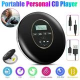 TSV Portable CD Player Personal Anti-Skip CD Walkman Rechargeable Small CD Player Music CD Player with LCD Display/Headphones/USB AUX Output for Car Travel Home CD-R CD-RW and MP3 Black