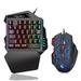 HXSJ J50 One-Handed Gaming Keyboard 35 Keys LED Backlight + Wired Gaming Mouse with Breathing Light 5500 DPI 7 Button Keyboard and Mouse Combo