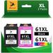 61 XL Black and Color Ink Cartridges Replacement for HP Printer Ink 61XL for Envy 4500 5530 Deskjet 1000 1010 1510 2540 3050 Officejet 2620 4630 (Black and Color 2 Pack)