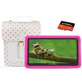 LINSAY 7 Kids tablets 2GB RAM 32GB Android 12 WiFi Tablet for kids Camera Apps Games Learning Tab for Children with Pink Kid proof Defender Case Fashion Bag and 128 GB Micro SD Card