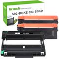 AAZTECH 3-Pack Compatible Toner Cartridge 593-BBKD & Drum Unit 593-BBKE for Dell E310dw E514dw E515dn E515dw Printer (2*Black Toner Cartridge 1*Drum)