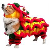 Pet Dog Costume Lion Dance Dragon Dance Clothing Chinese New Yea Costume Pet Makeover Funny Clothes Red Lucky Cosplay Costume Pet Makeover Funny Clothes Dog Festival Red Lucky Cosplay Costume XL