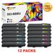 Toner Bank 12-Pack Compatible Toner Cartridge Replacement for Dell 593-BBBU 593-BBBT 593-BBBS 593-BBBR Color Laser Printer C2660dn C2665dnf Pritner Ink 3x Black 3x Cyan 3x Magenta 3x Yellow