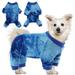 QBLEEV Dog Pajamas Blue Tie-Dye Pet Clothes Stretchy Soft Doggy Onesies Cat Spring Autumn Sweatshirt Lightweight Pet Jumpsuits Kitten Coats Pullover Outfits for Small Medium Dogs XXS