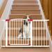 30 Tall Extra Wide Dog Gate for Stairs and Doorway 28 -47 Metal Safety Pet Gate with Door for Dogs No Drill Adjustable Pressure Walk Through Long Dogs Gates for Wide Openings by LAZYLAND (White)
