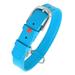 WAUDOG Glamour Plus Soft Leather Dog Collar | Dog Collars for Small Medium Large Dogs Lightweight & Soft Padded Leather Collar with Beautiful Colors | Handmade with Real Genuine Leather - Blue
