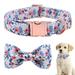 Bowtie Collars Floral Design Detachable Bowtie Collar for Small Medium & Large Dogs Cats & Puppies