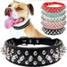 Pet Collar Adjustable Spiked Microfiber Leather Dog Cat Collars for Small Medium Large Pets Like Cats Pitbulls Bulldogs Pugs for Pet Big Family and for Pet Hospital Gift - Black - L