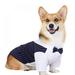 Dog Shirt Puppy Pet Small Dog Clothes Stylish Suit Bow Tie Costume Wedding Shirt Formal with Black Tie Dog Prince Wedding Bow Tie Suit