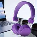 Noise Cancelling Headphones Headset 3.5mm Foldable Kids Over Ear Wired Earphone Compatible with Cellphones Computer MP3 Player Purple