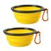 2 Pack Portable Dog Bowl Unbranded Foldable Pet Food & Water Collapsible Dish for Travel Hiking Camping (Yellow)