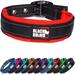 Black Rhino - The Comfort Collar Ultra Soft Neoprene Padded Dog Collar for All Breeds - Heavy Duty Adjustable Reflective Weatherproof (Large Red/Black)