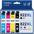 822XL Ink Cartridges for Epson 822 Ink for Epson 822XL Ink Cartridges for Epson Workforce Pro WF 3820 WF 4820 WF 4833 WF 4830 WF 4834 (4-Pack Black Magenta Cyan Yellow)