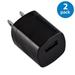 2x Afflux 1A Universal USB Wall Charger Adapter AC Travel For Samsung Galaxy S4 S5 S6 Edge S7 S8 Plus Edge Note 3 4 5 iPhone 5 C SE 6S Plus 7 Plus LG V10 V20 LG G5 G6 HTC M9 M10 Nexus 5X 6P Black