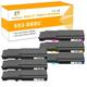 Toner H-Party 6-Pack Compatible Toner Cartridge for Dell 593-BBBU 593-BBBT 593-BBBS 593-BBBR Used with Dell Color Laser Printer C2660dn C2665dnf Printer Ink 3*Black Cyan Magenta Yellow