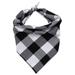 Sunisery Pet Bandanas Plaid Printed Pattern Handkerchiefs Scarf Triangle Bib Accessories for Dogs/ Cats Black White/ Black Red