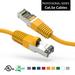 1ft (0.3M) Cat5E Shielded (FTP) Ethernet Network Booted Cable 1 Feet (0.3 Meters) Gigabit LAN Network Cable RJ45 High Speed Patch Cable Yellow (4 Pack)